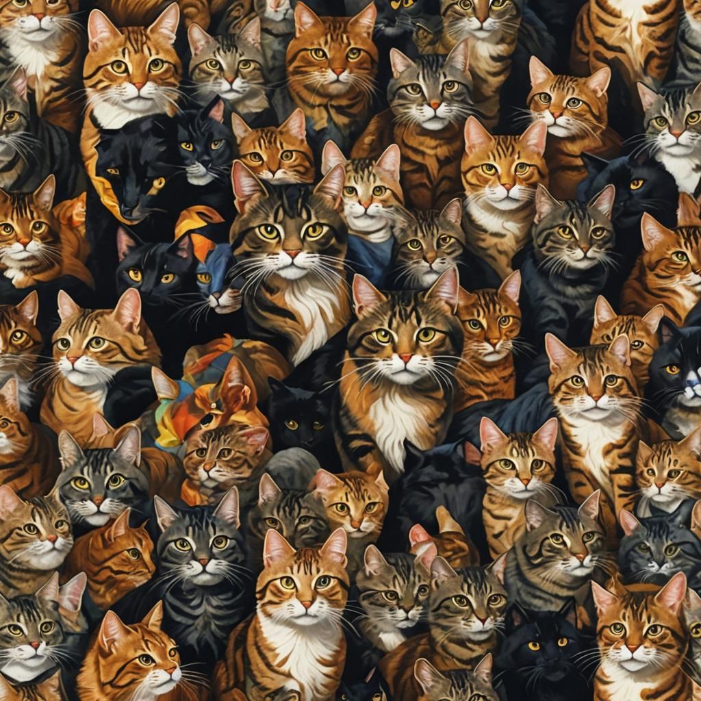 Cat's Shadow Escape: Hyperrealistic Maximalist Art