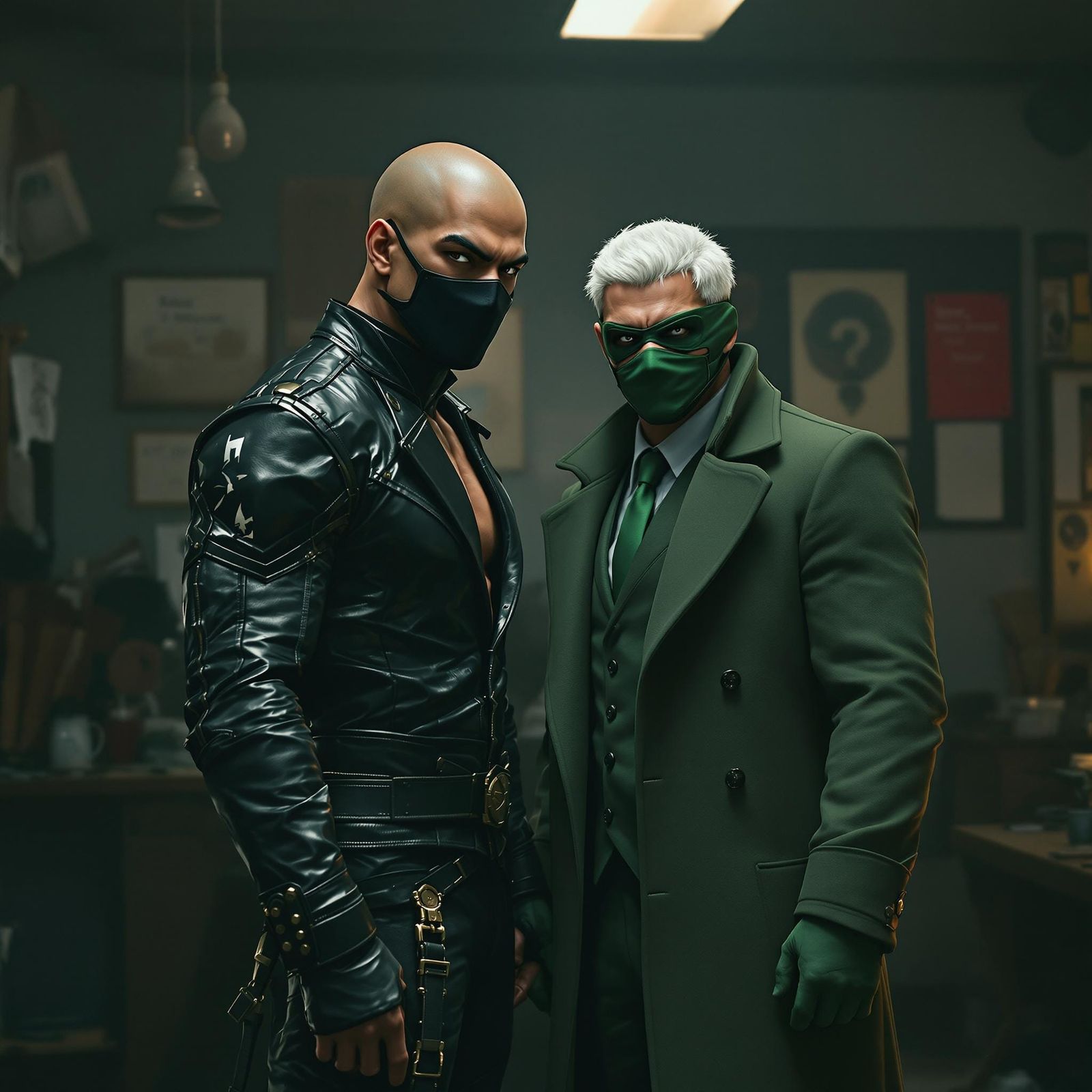 Black Scorpion and Green Hornet in Hyperrealistic 3D Anime