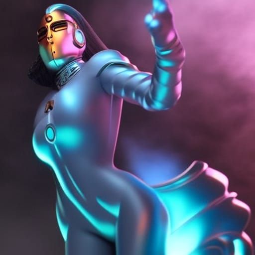 Biopunk Priest Prepares Ritual in Cyberpunk Style