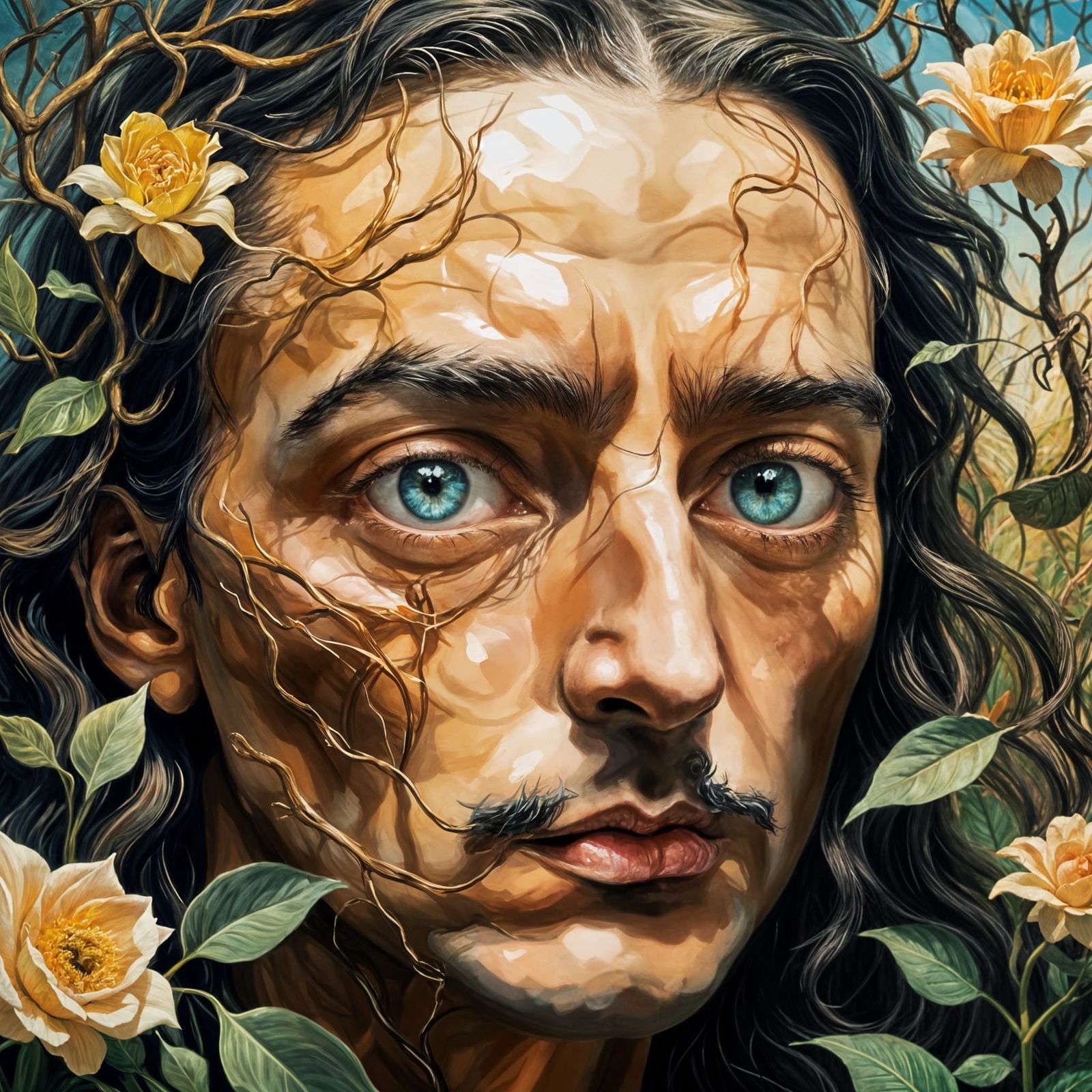 Man in Contemplative Self-Reflection, Softly Lit