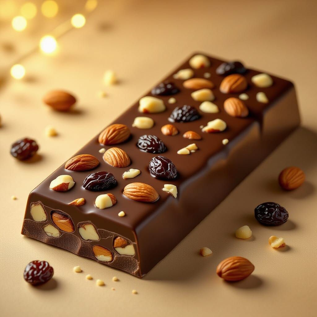 Luxurious Dark Chocolate Bar with Nuts & Raisins