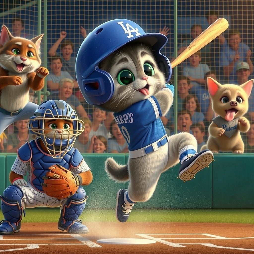 Animal Baseball Game in Ultra-Detailed 8K
