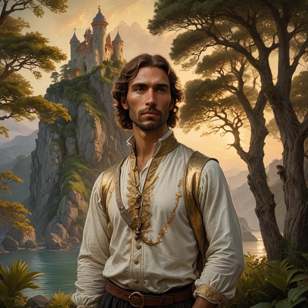 Renaissance Fantasy Portrait: Ferdinand on Mysterious Island