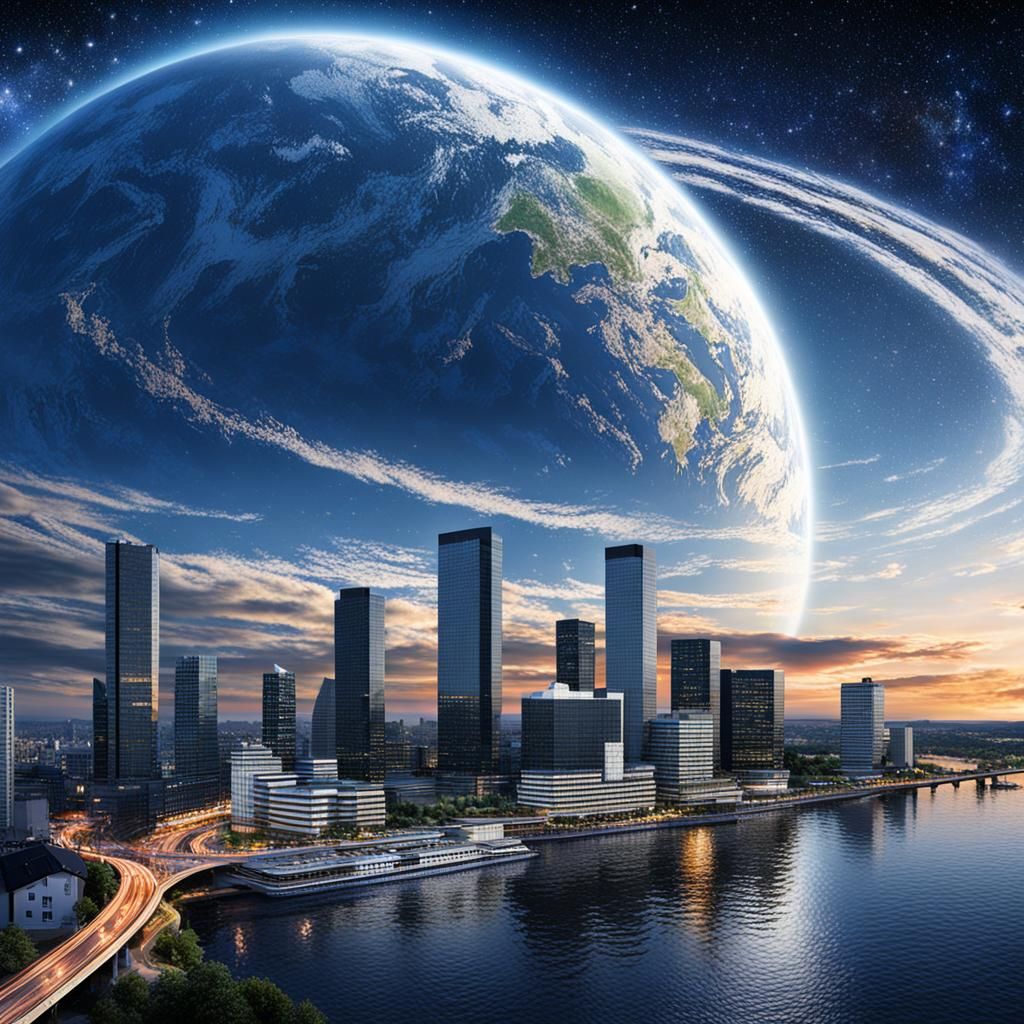 Futuristic Scene Generated from Text Prompt