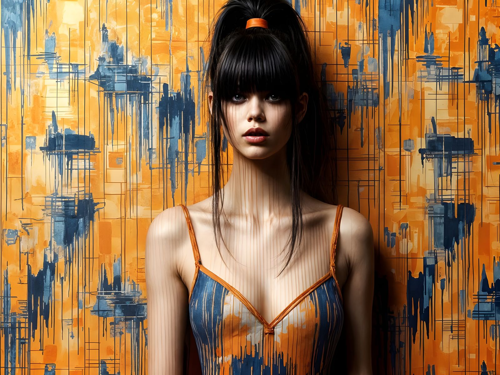 Sydney Sweeney with Electric Lightning Wallpaper