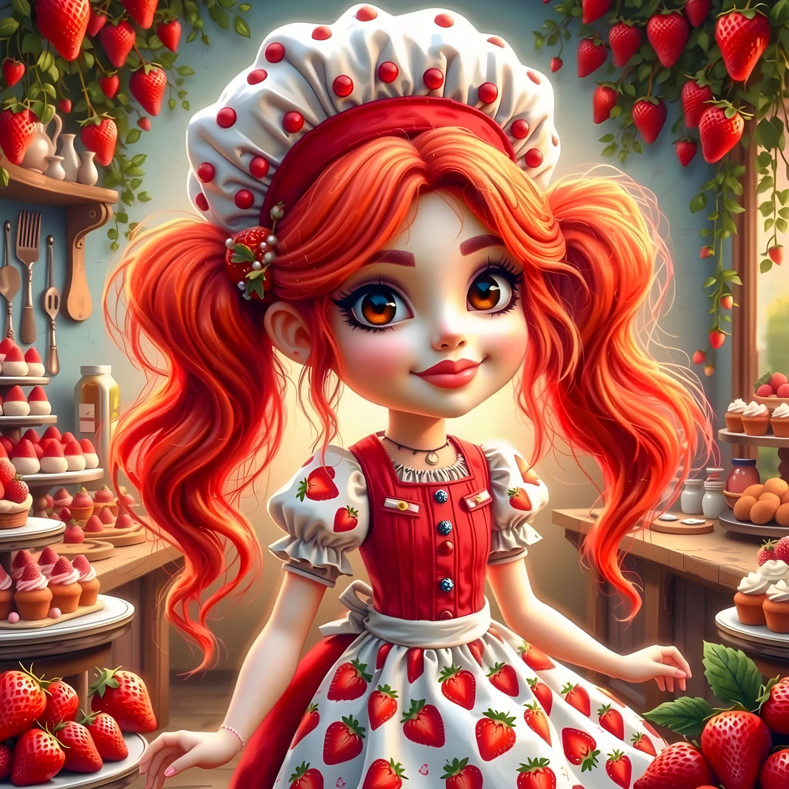 Sultry Strawberry Shortcake in Vintage Bakery Style