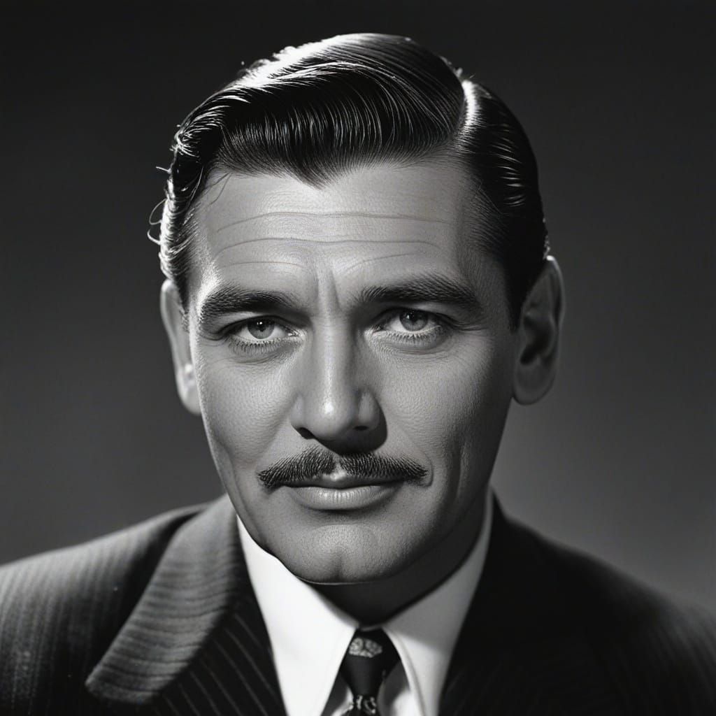 Classic Hollywood Actor Clark Gable in Vintage Style