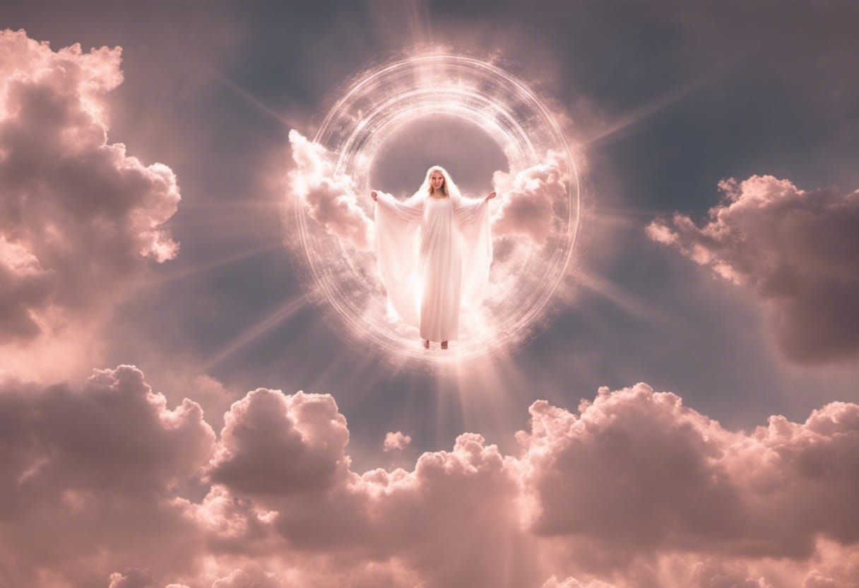 Heavenly Sunshine Beams Through Clouds