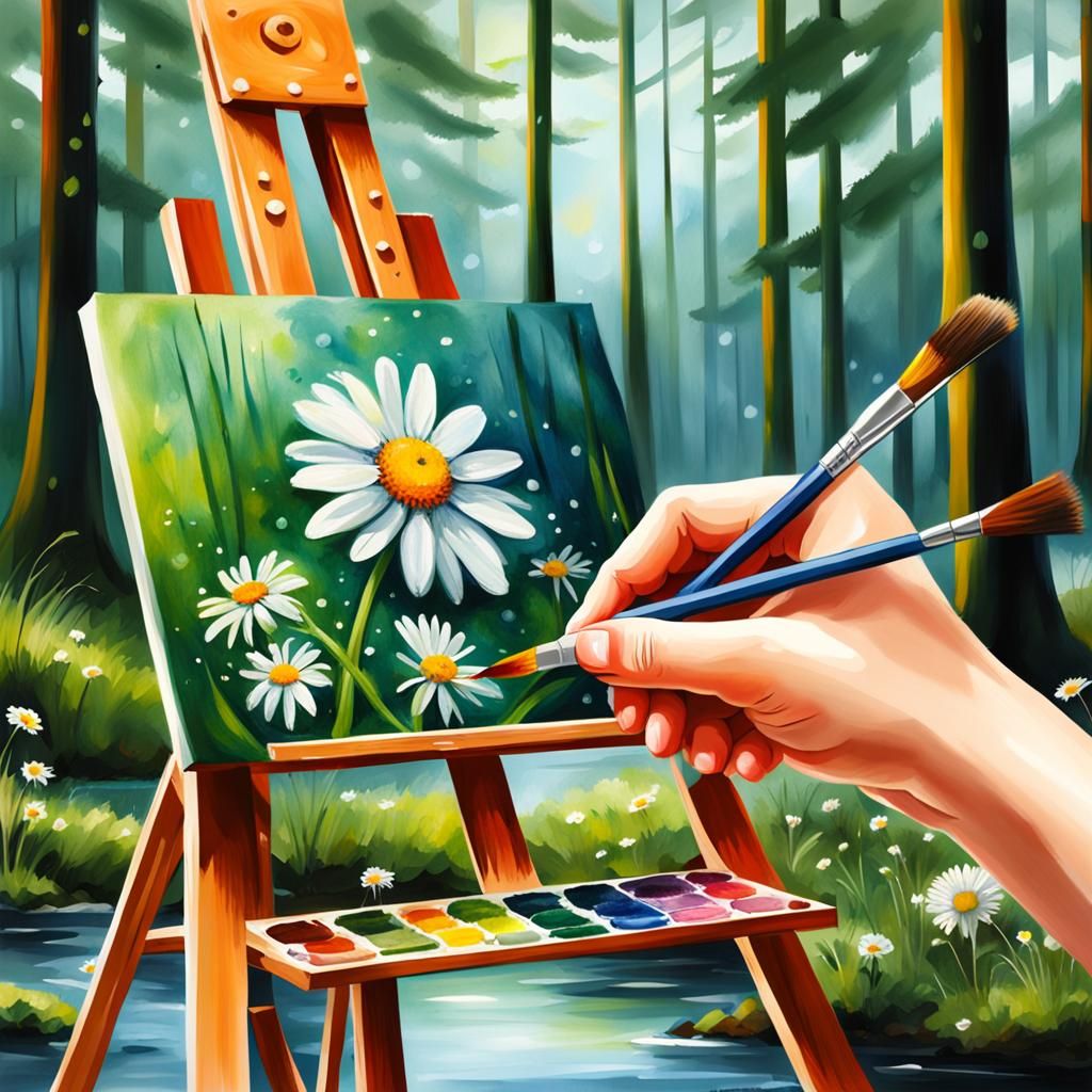 Daisy Painting Comes to Life in Gouache Style