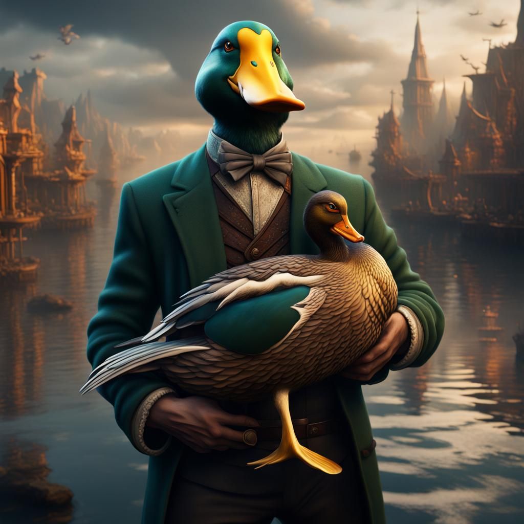 Duck-Headed Man: Detailed Matte Painting