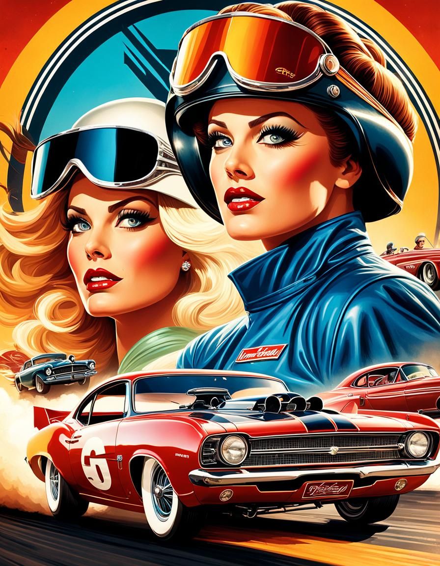 Classic Drag Racing Meet Advertising Poster