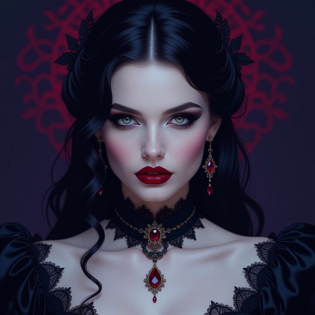 Gothic Woman Portrait in Dark Romantic Style