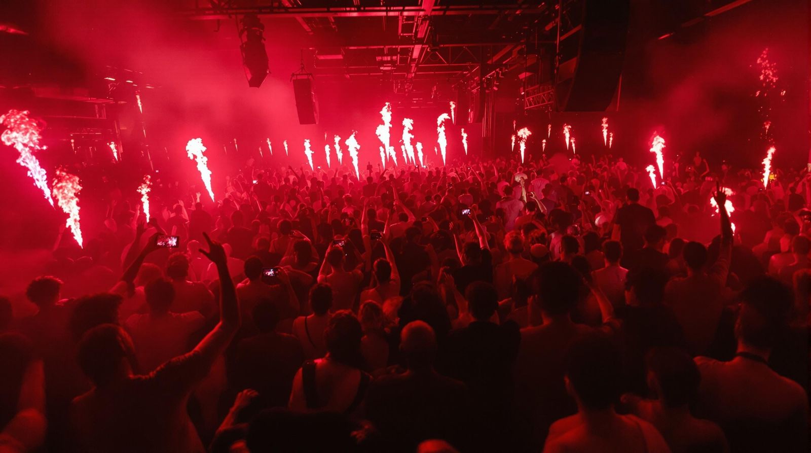 Epic Warehouse Rave with Dynamic Lighting and Motion