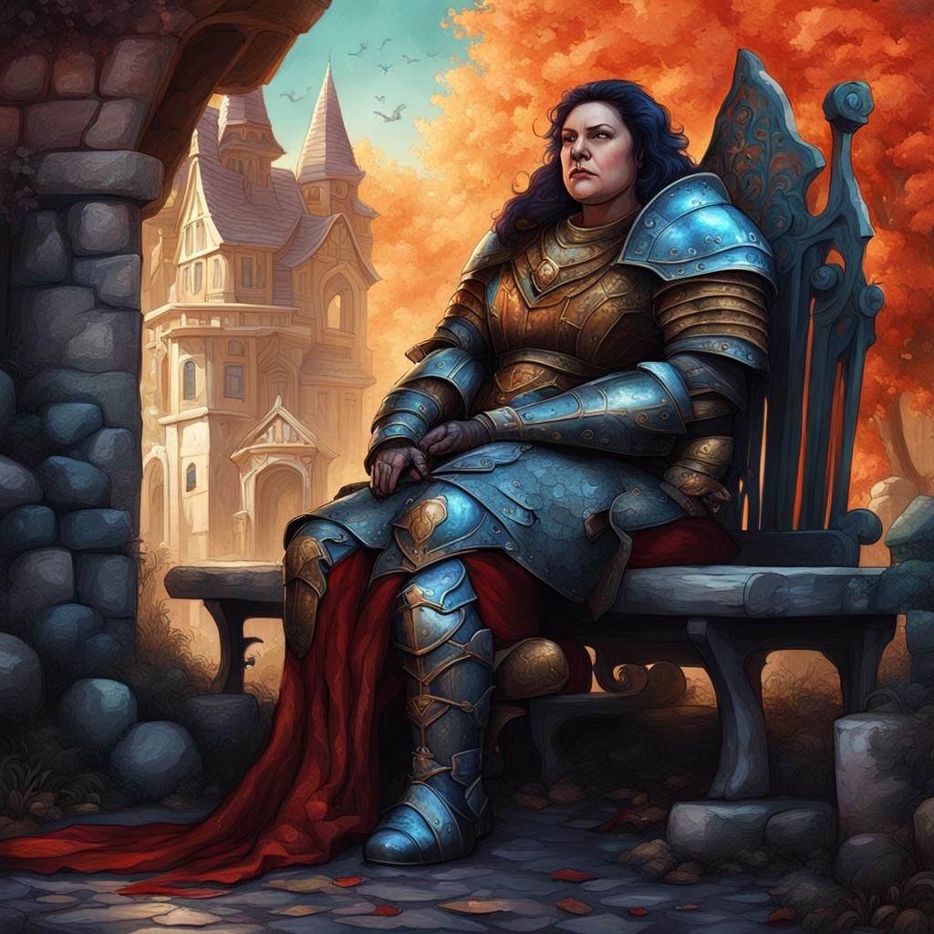 Plus Size Woman in Armor Fantasy Concept Art