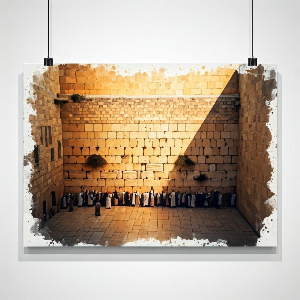 Watercolor Western Wall in Jerusalem: Splatter Art