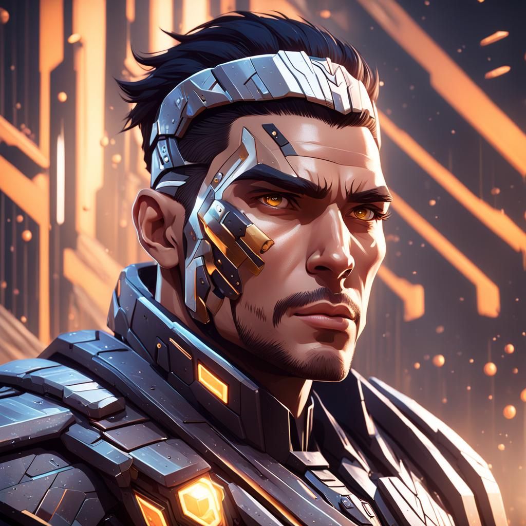 Futuristic Technician in Magic the Gathering Art Style