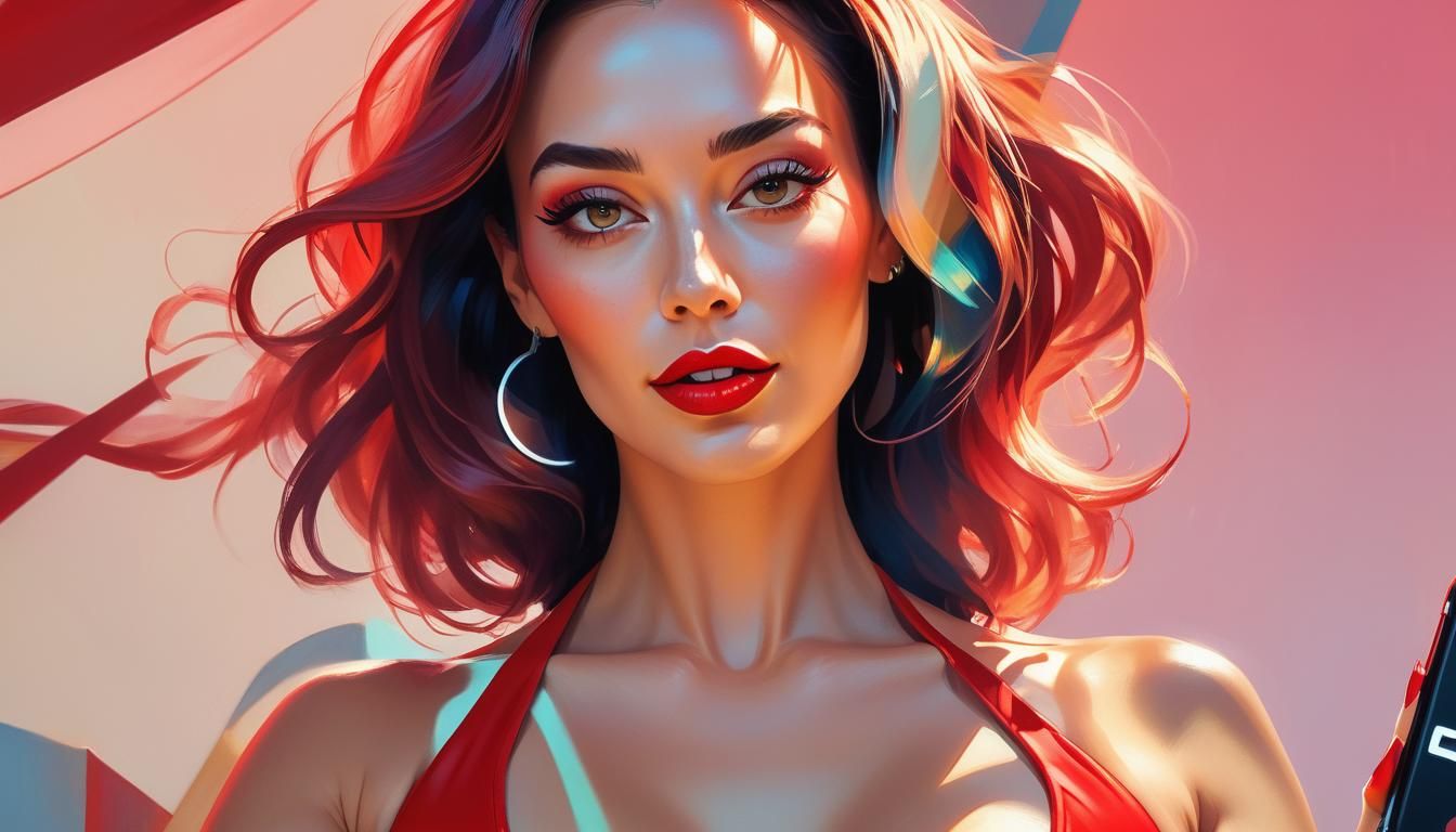 Confident Woman's Selfie, Artgerm Style Portrait