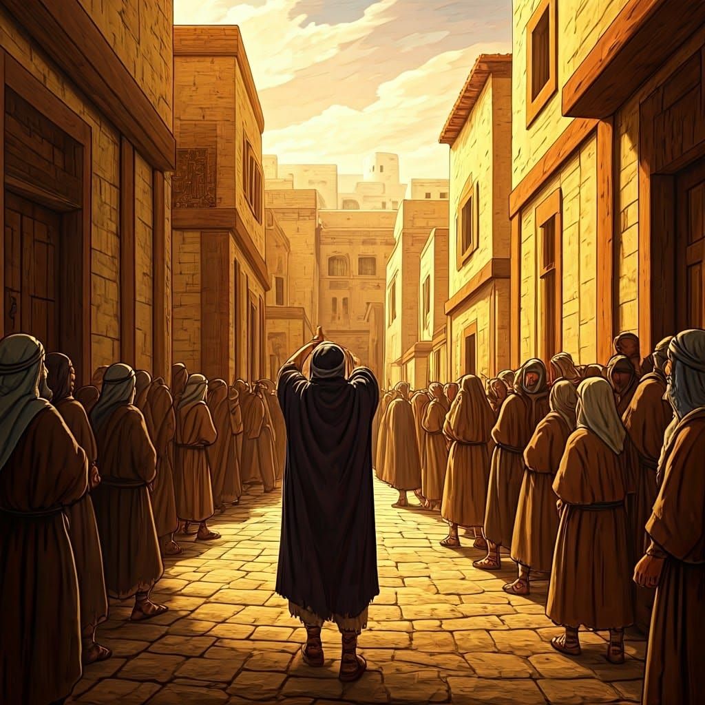 Jewish Villagers Uprooting Doors: Anime-Inspired 3D Art