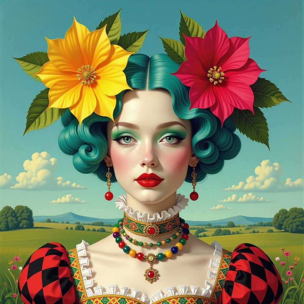 Chimaera of Figures Under a Blue Sky