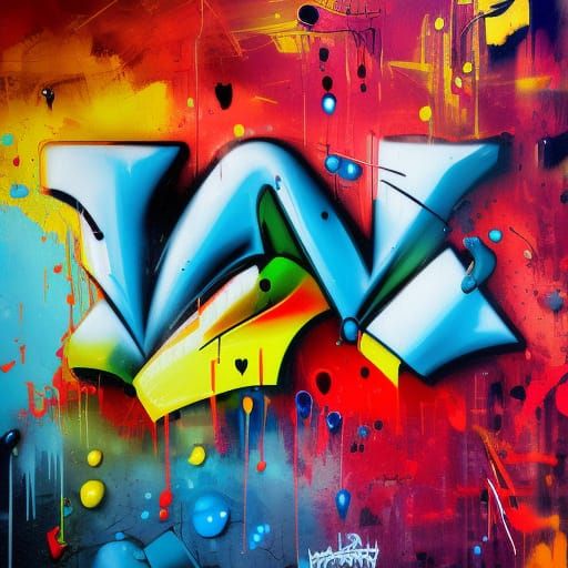 Colorful Graffiti Art with Splash Effects