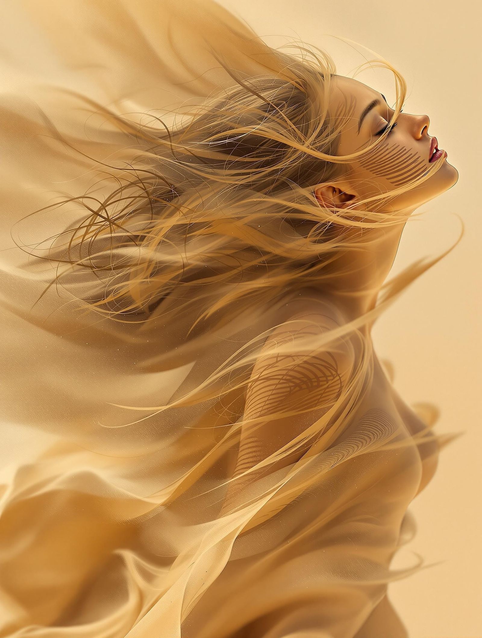 Desert Goddess in Harmony with the Dunes