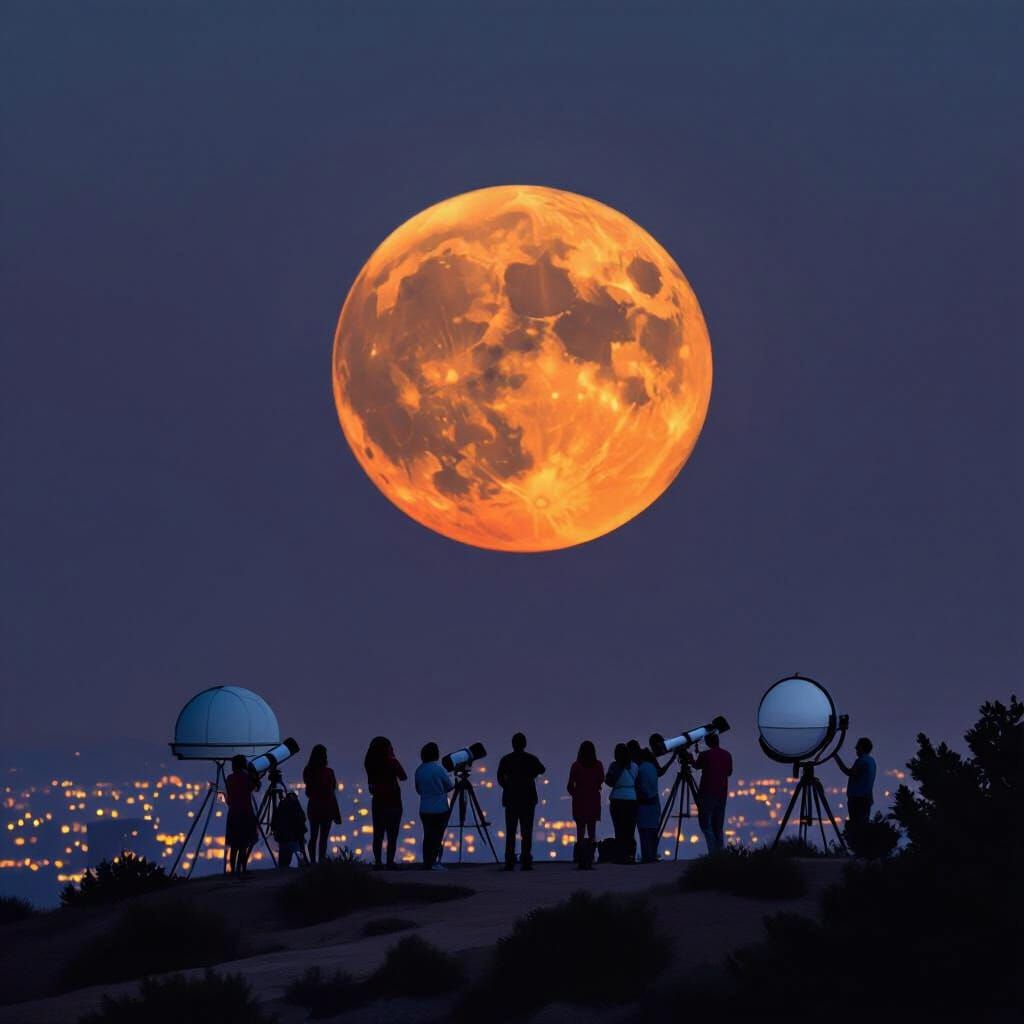 Full Moon Eclipse at Givatayim Observatory, Abstract Art