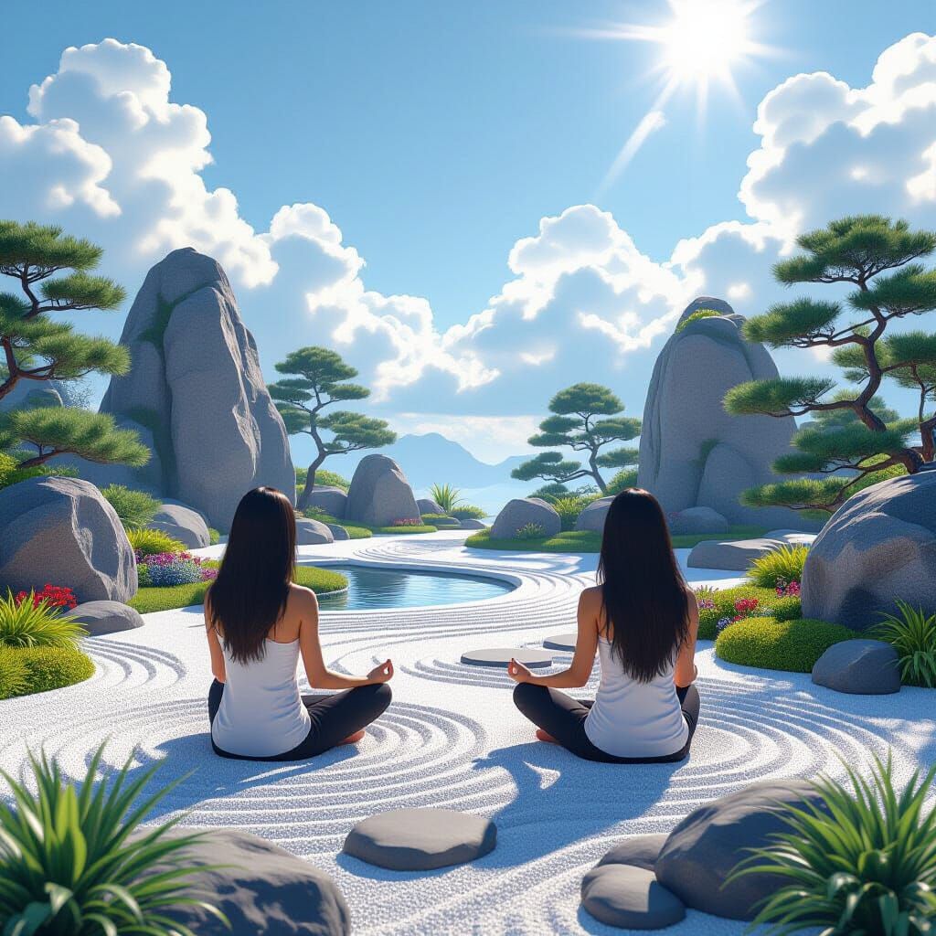 Zen Garden Meditation: A Digital Painting