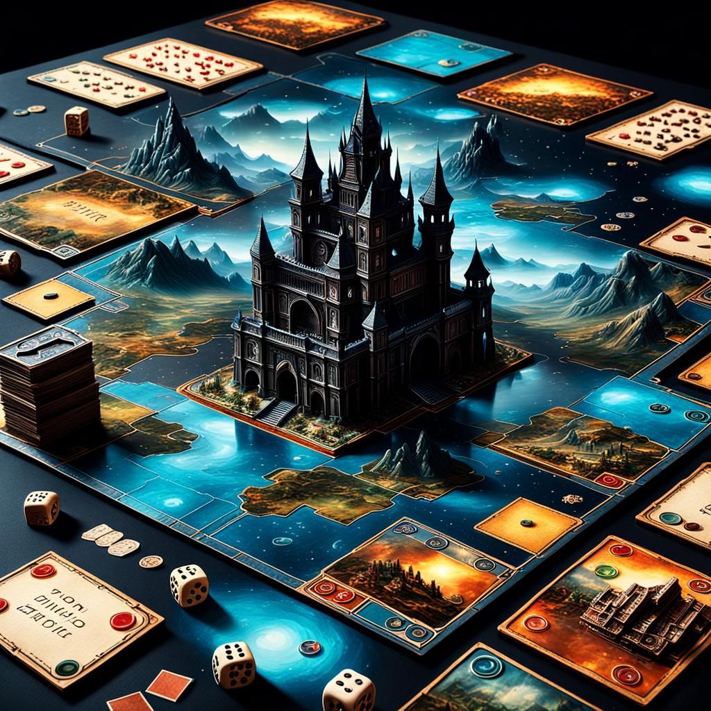 Epic Card Board Game as Digital Matte Painting