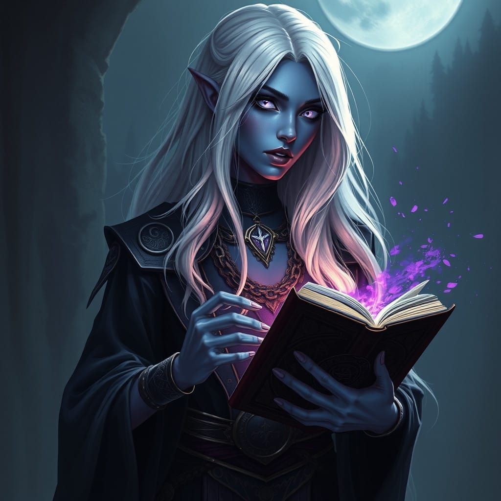 Ethereal Drow Cleric Radiates Mysticism