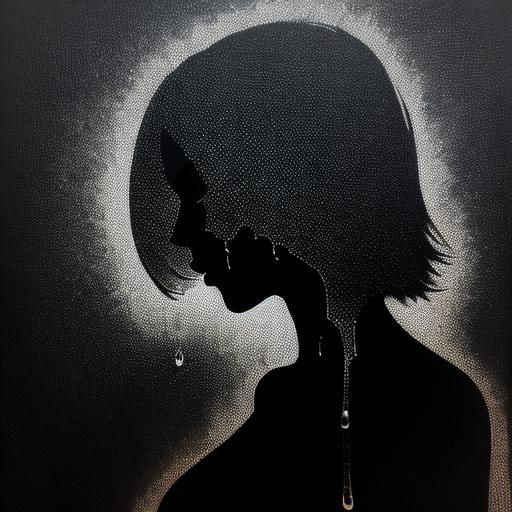Abstract Dripping Silhouette Illustration