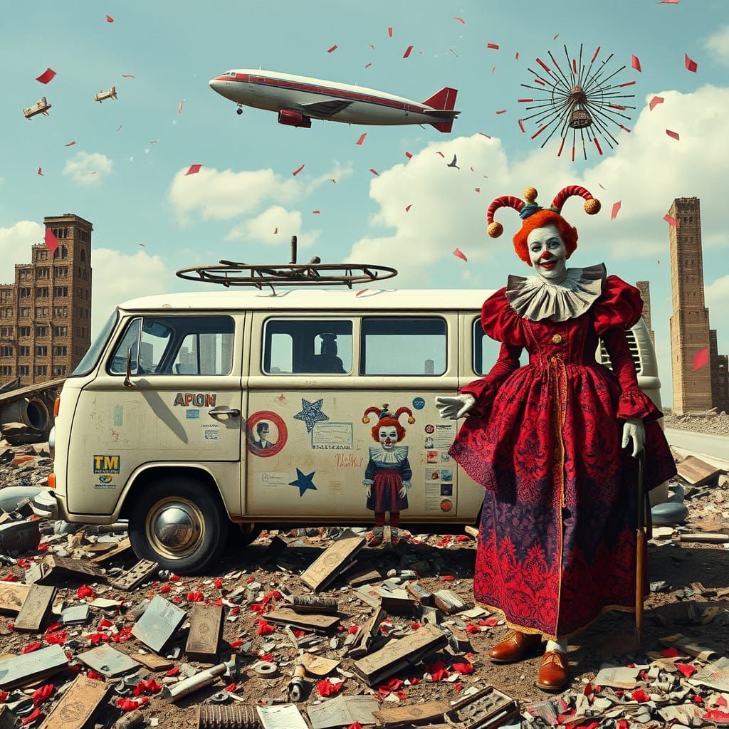 Photomontage of Joy Amidst Ruins