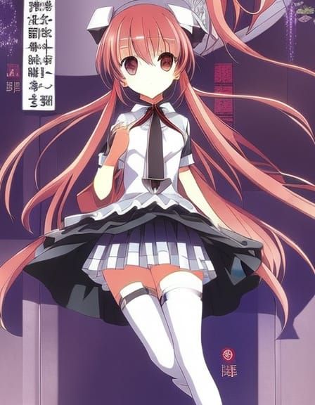 Anime Schoolgirl in Japanese Manga Style