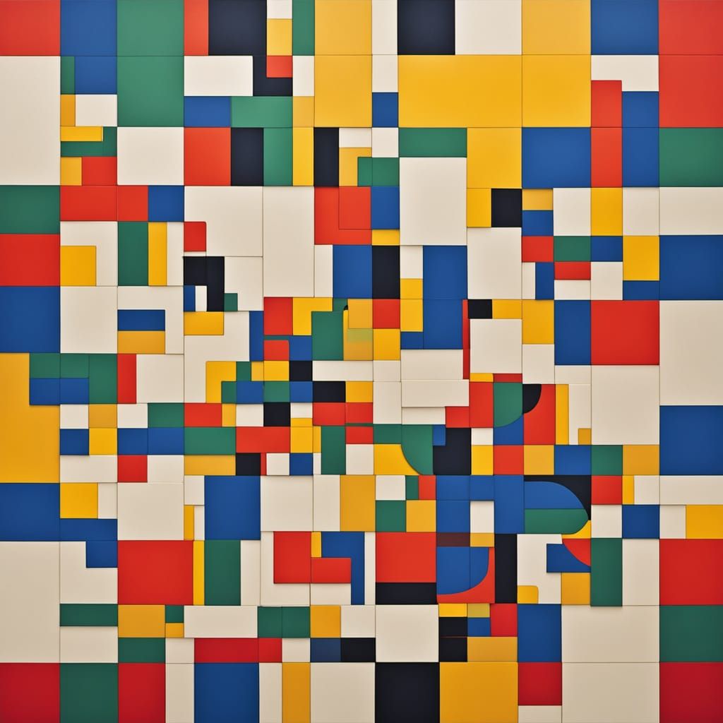 Geometric Still Life in Vibrant Primary Colors