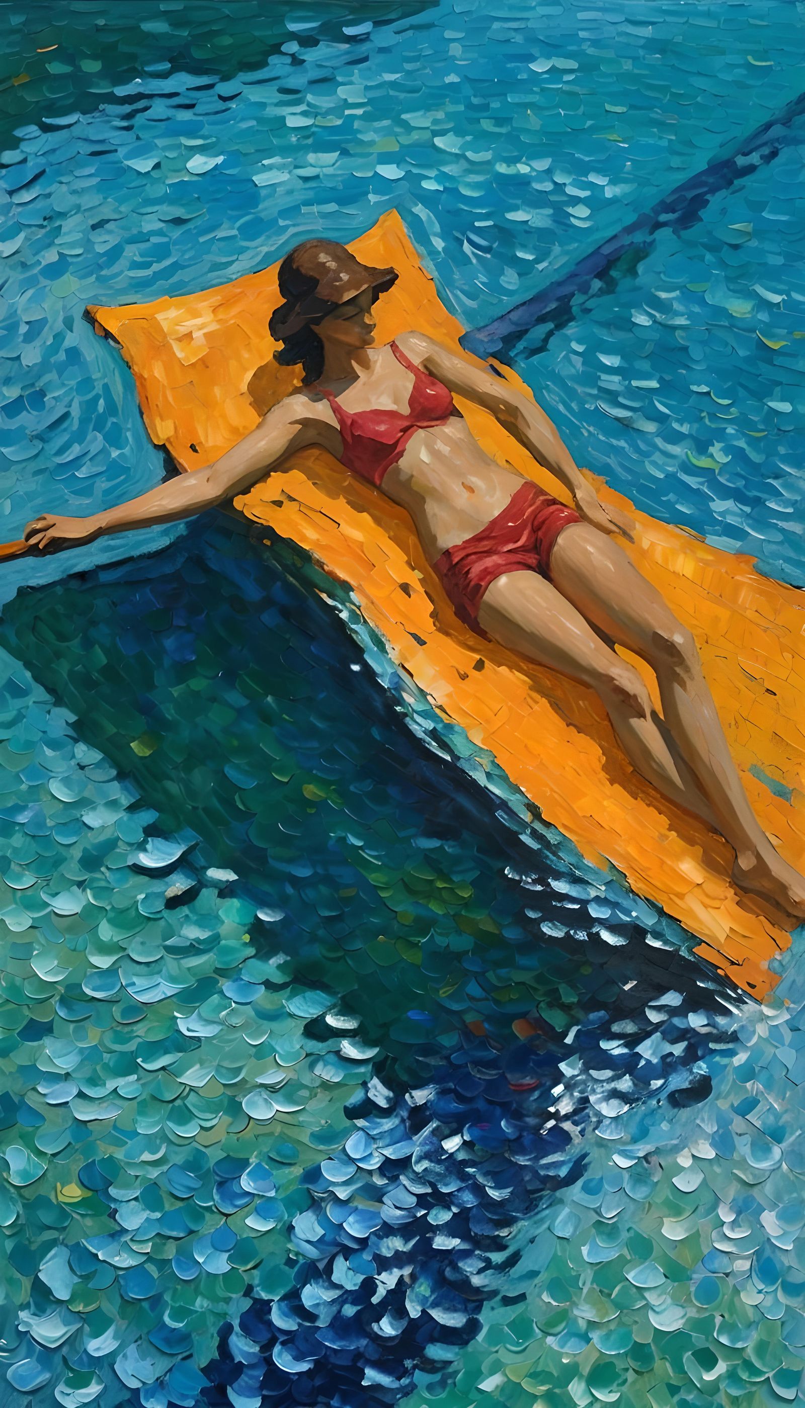 Modern Impressionist Picnic: A Colorful Acrylic Painting