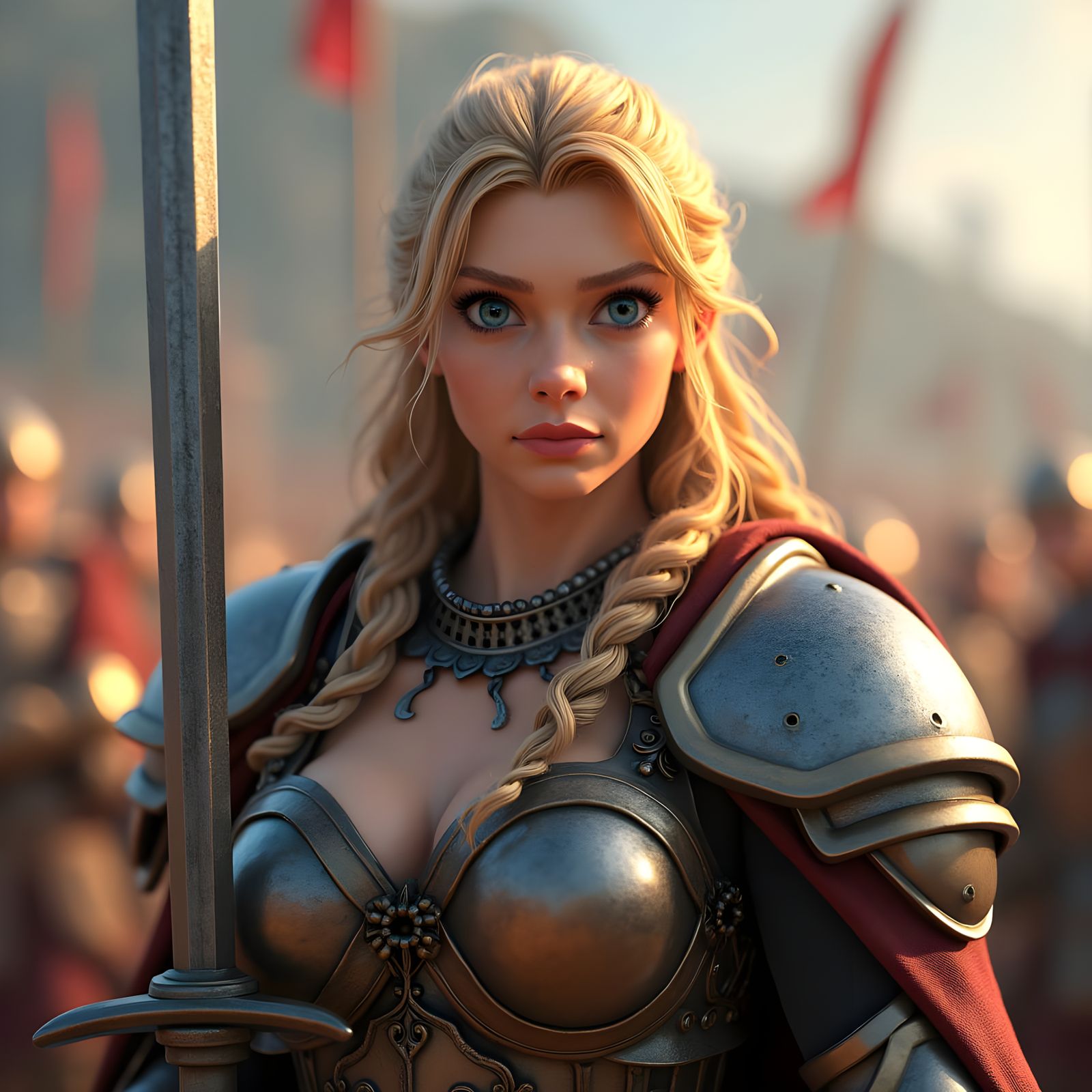 Viking Warrior Woman in Defiant Glory