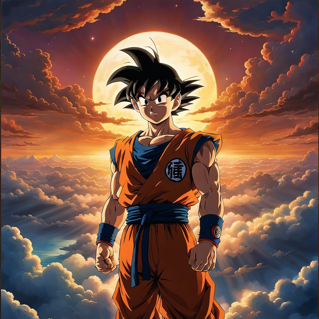 Sunset heaven goku by akira toriyama
