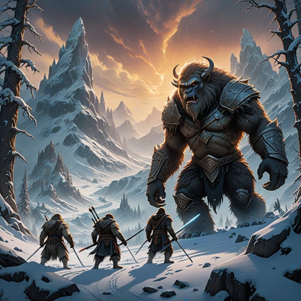 Ethereal Yeti Battle on the Frozen Tundra