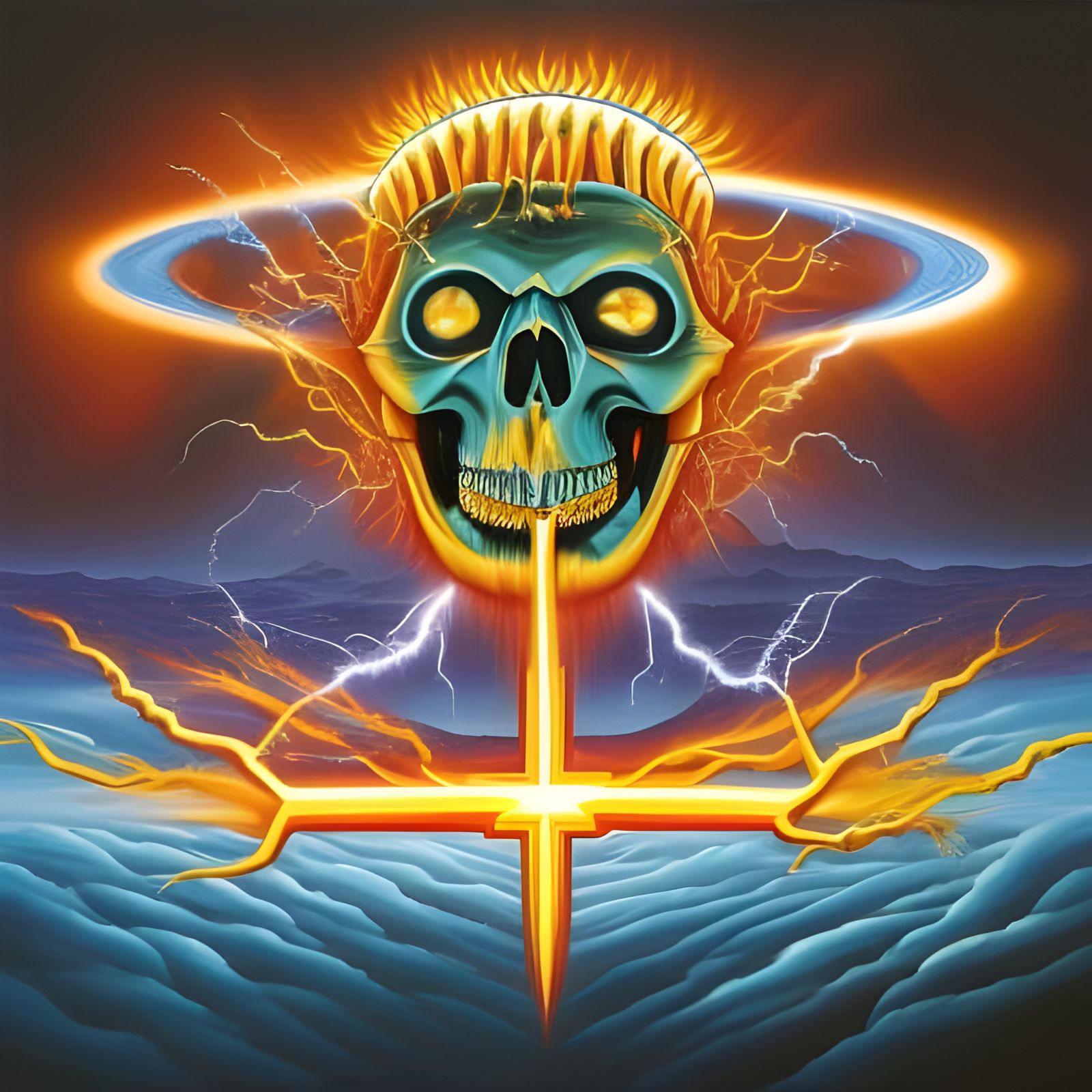 Electrocuted Zombie: Heavy Metal Album Art