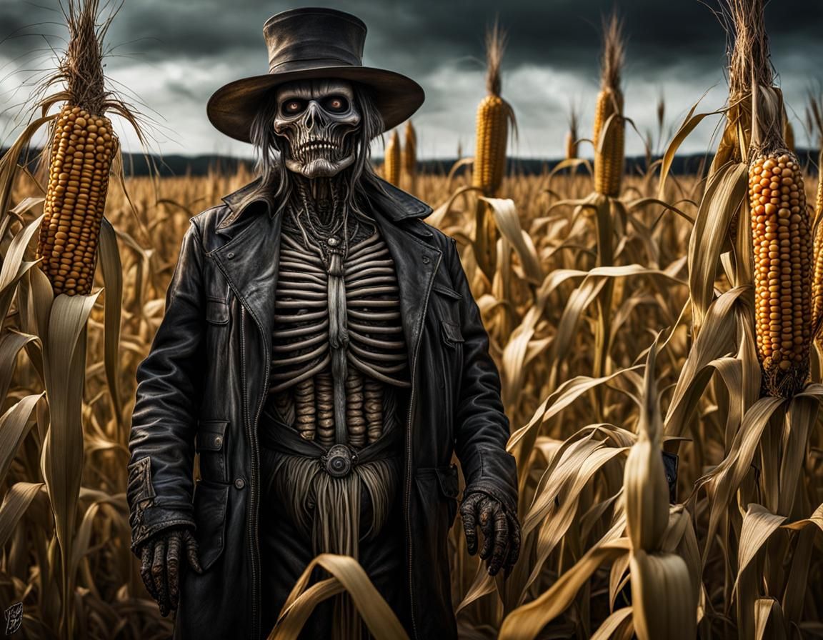 Hobo Mutates into Scarecrow: Eerie Surreal Photo