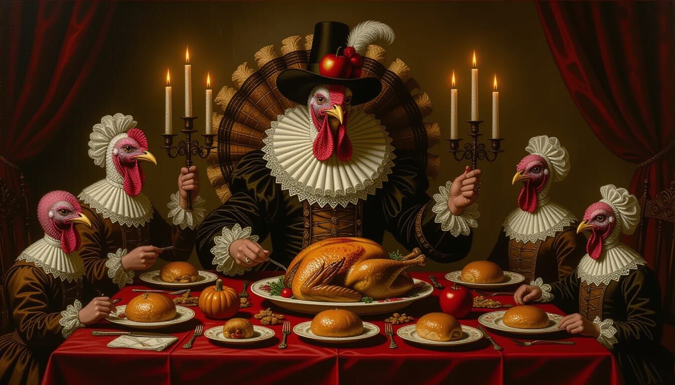 Morbid Thanksgiving Feast: Turkeys Serve Corpses in Surreal ...