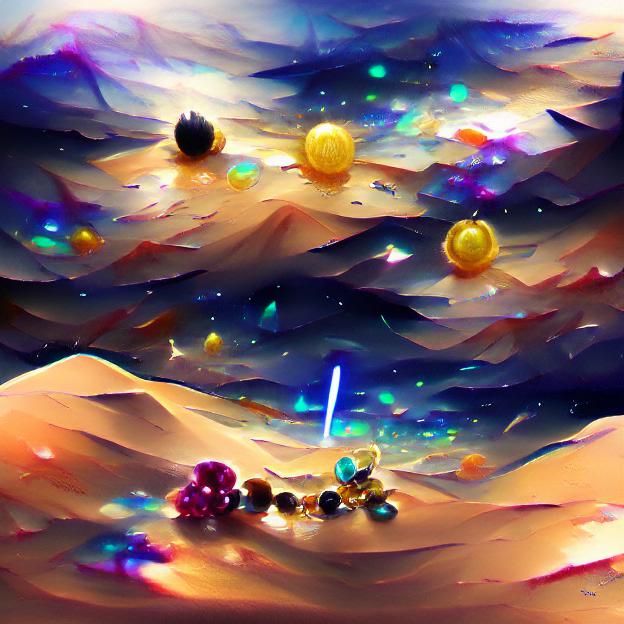 Crystals on Desert Planet with Two Suns