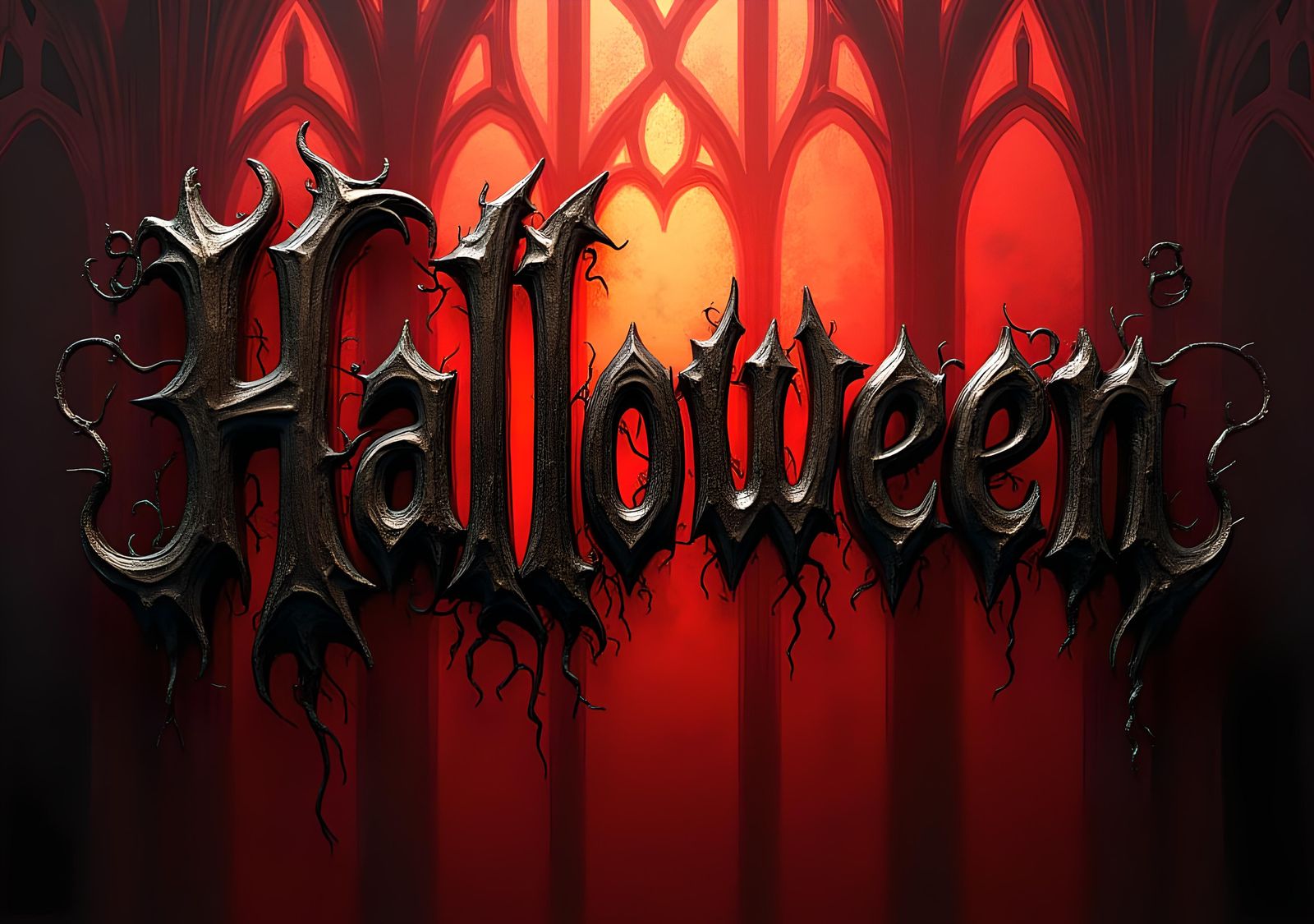 Halloween Word on a Scary Background