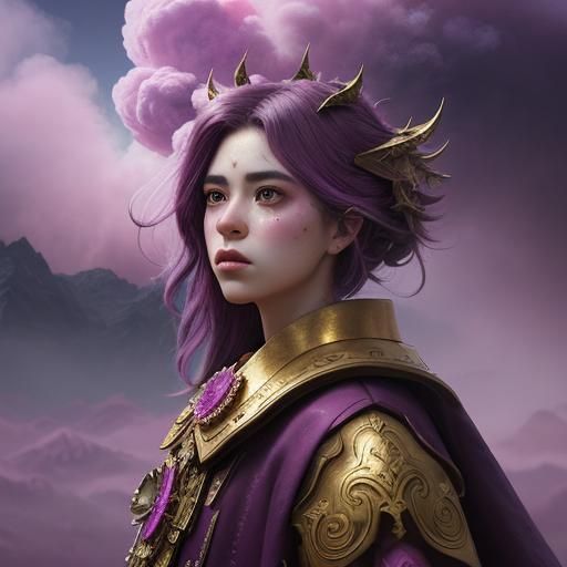 Smoky Heart of Pink and Purple in Digital Art