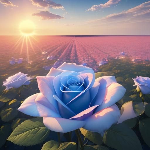 Blue Sky Sunrise: Realistic Cinematic Photography