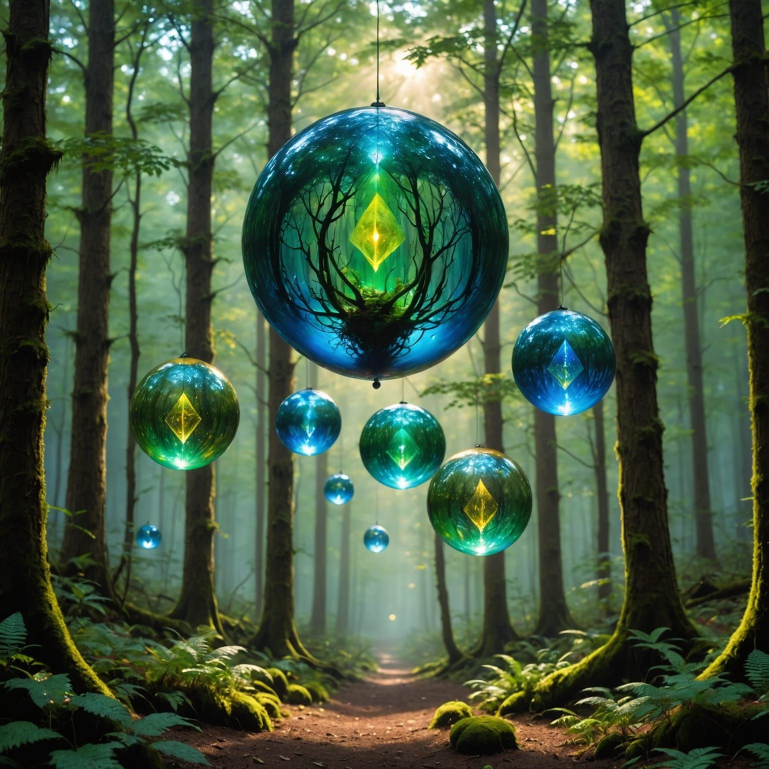 Ethereal Will-o-the-Wisps Hover Above Harmony Spheres in the...