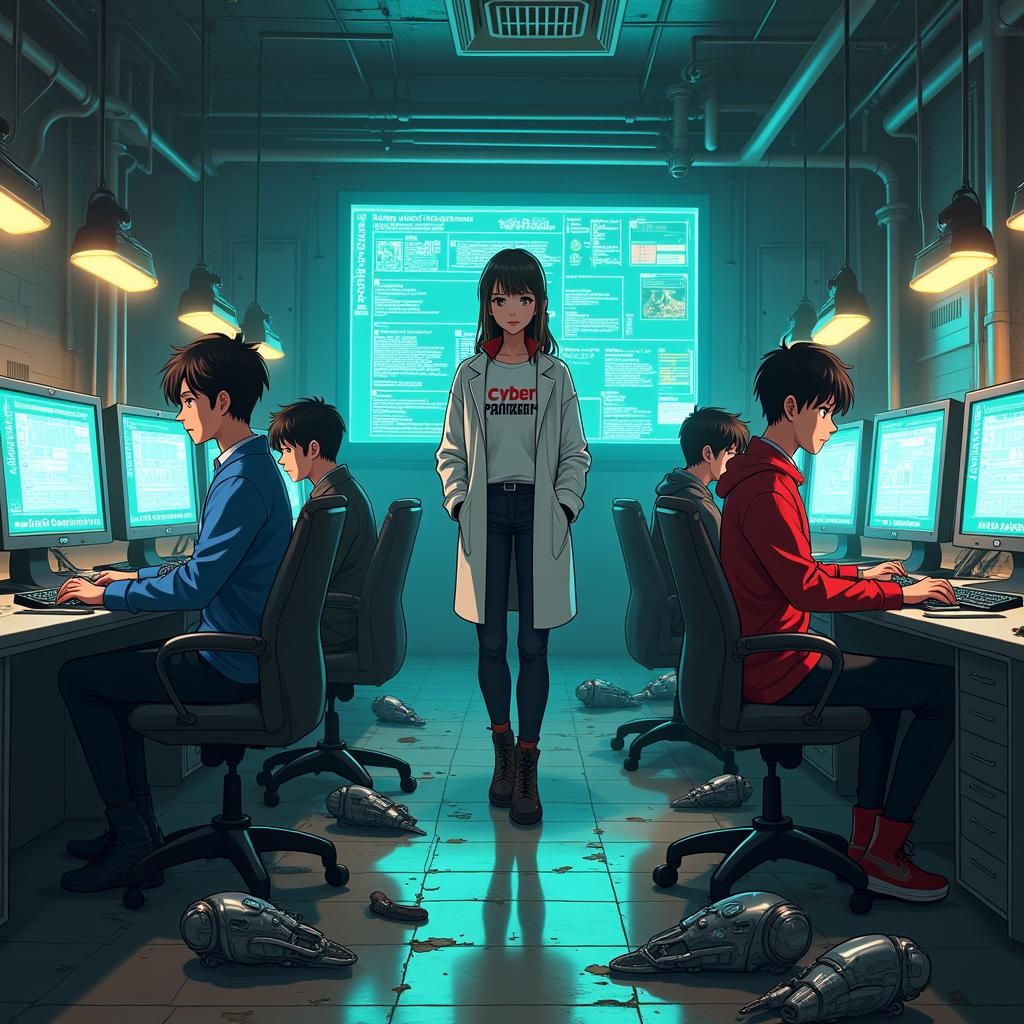 Cyber Panzers Coding Team in Secret Lab