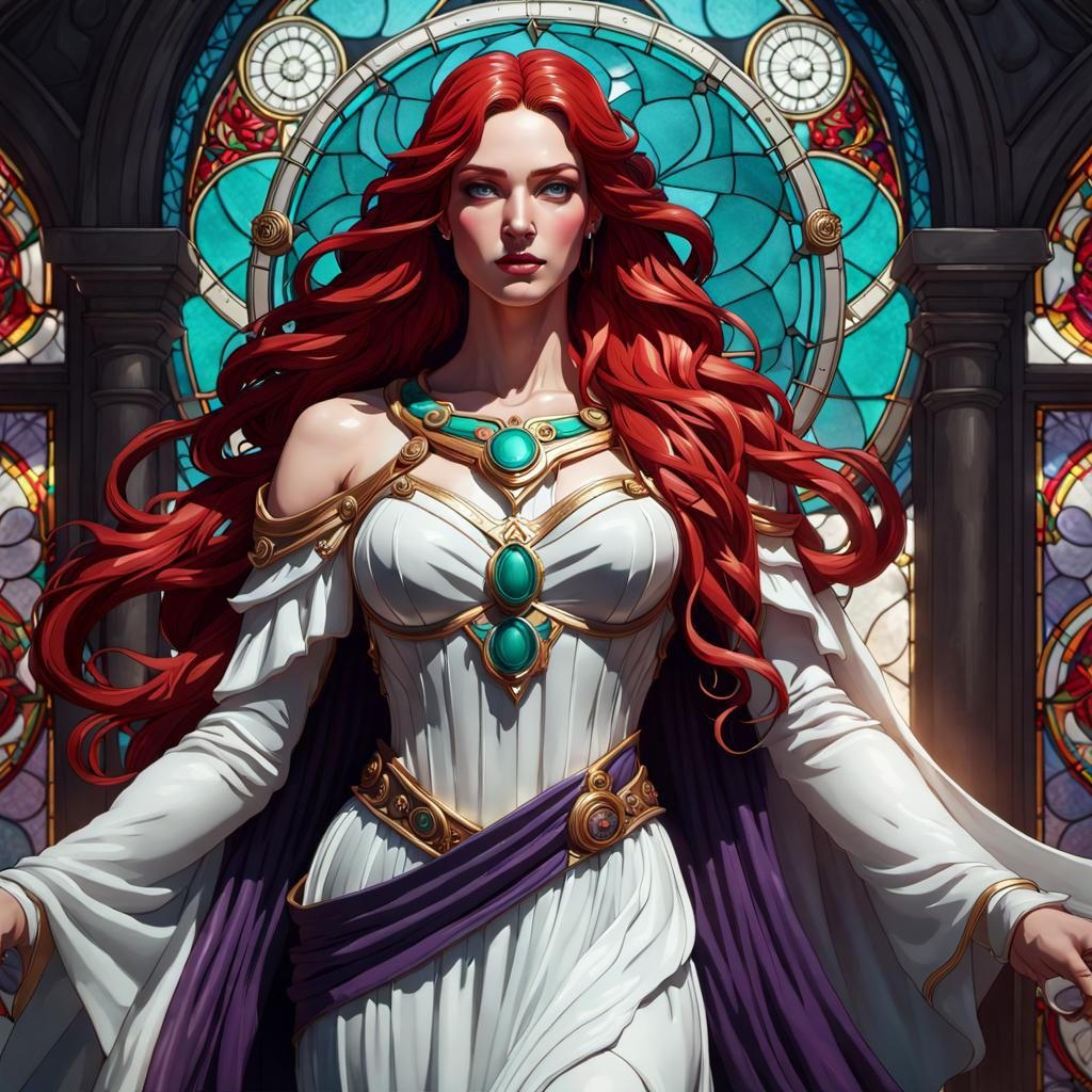 Alluring Lady Justice in Art Nouveau Style