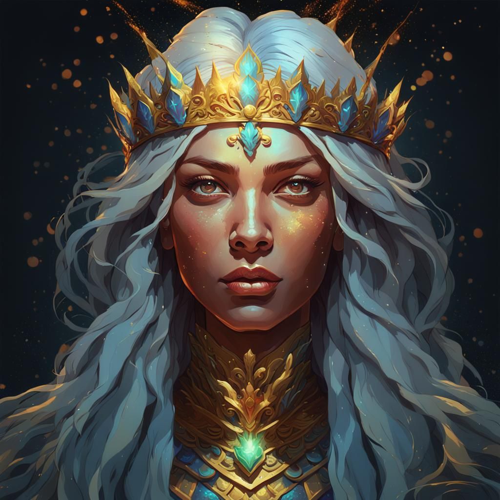 Queen with Sparkling Crown, Artstation Portrait