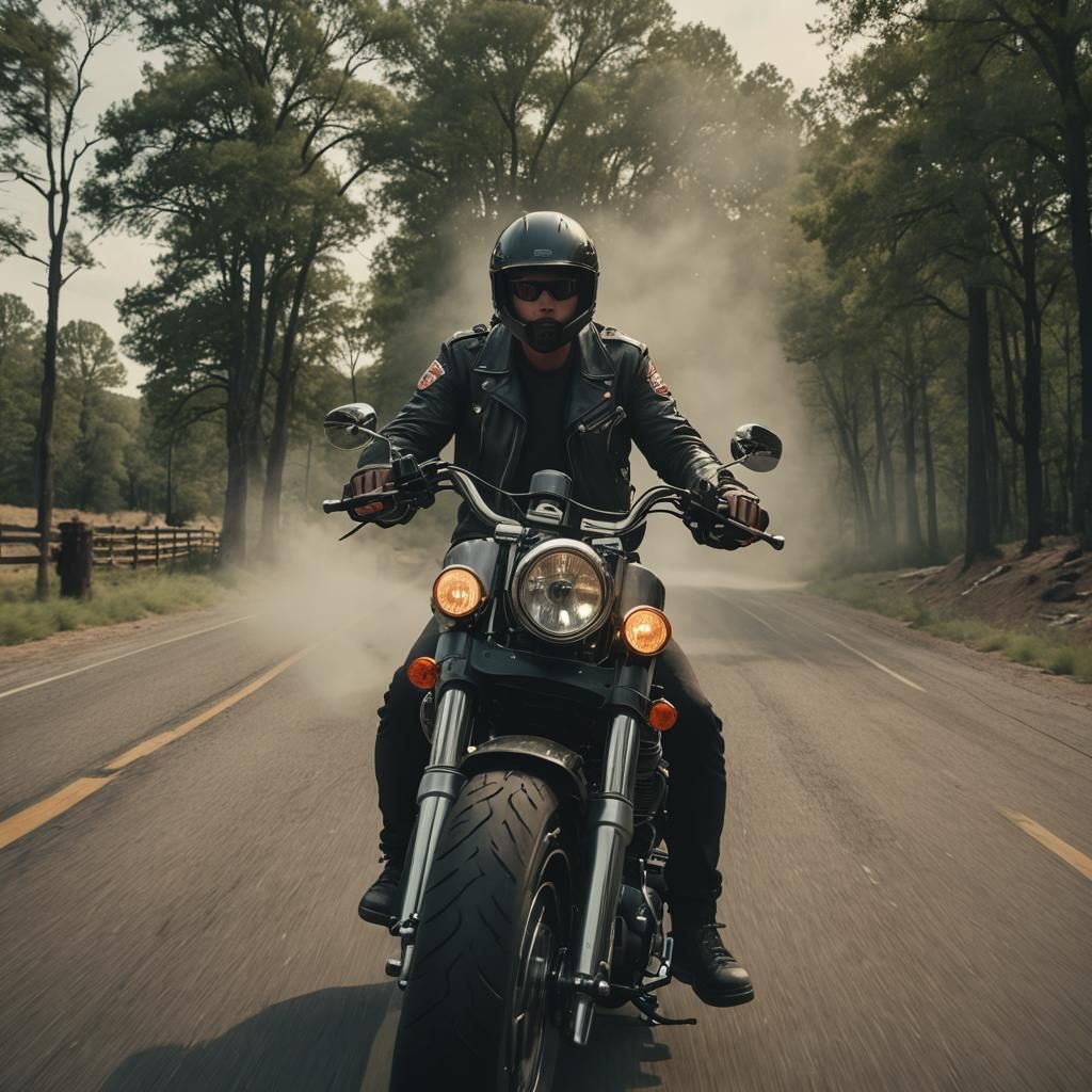 Cinematic Harley Davidson Film Still