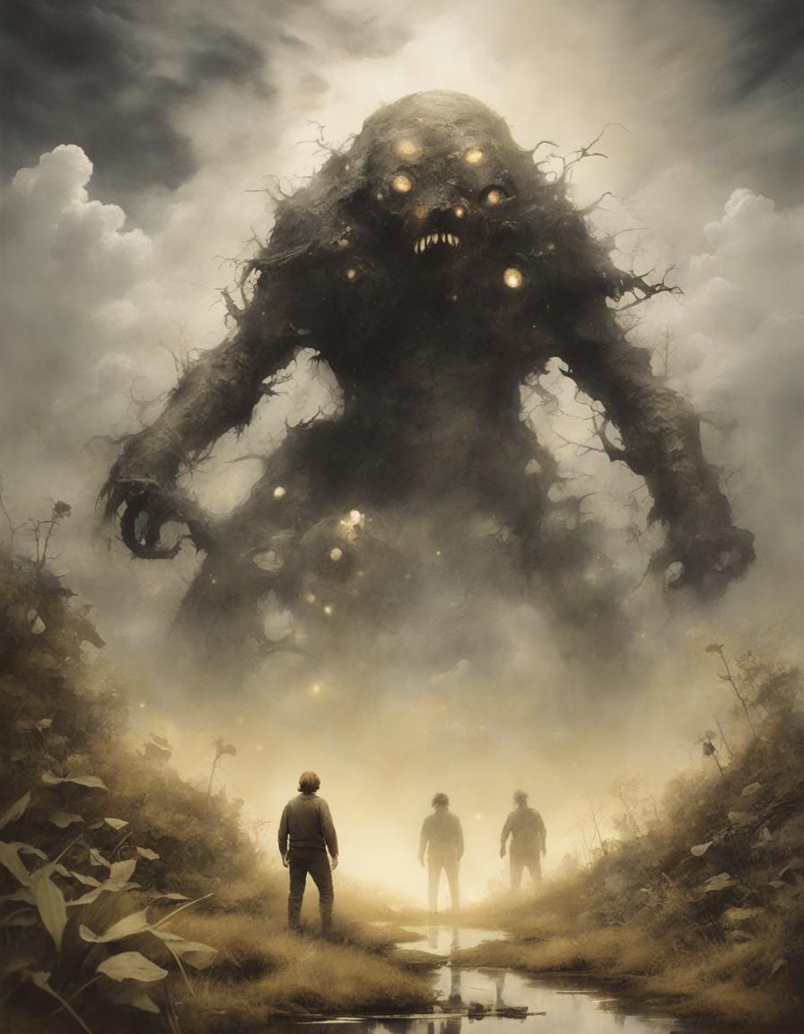 Community Defends Against Shadow Creature in Double Exposure